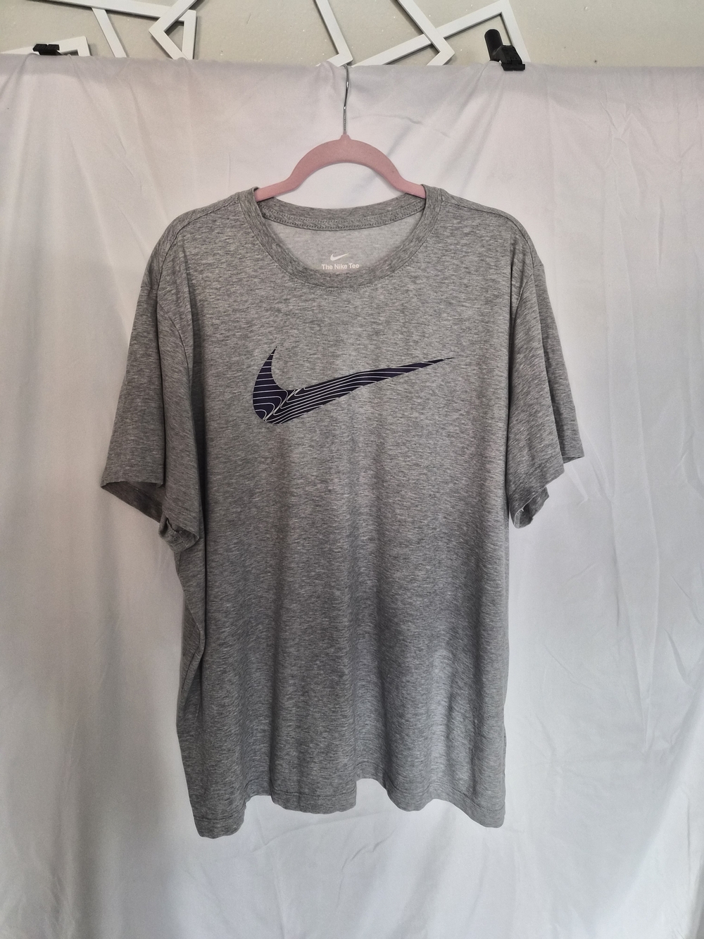 Nike Men's Grey Dri-FIT Logo T-Shirt
